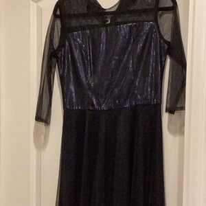 C&M collection exquisite sequins tulle evening dress black navy no tags